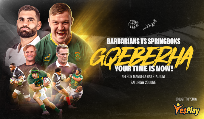 YesPlay Cup 2026:Barbarians vs Springboks Gqeberha bet and win