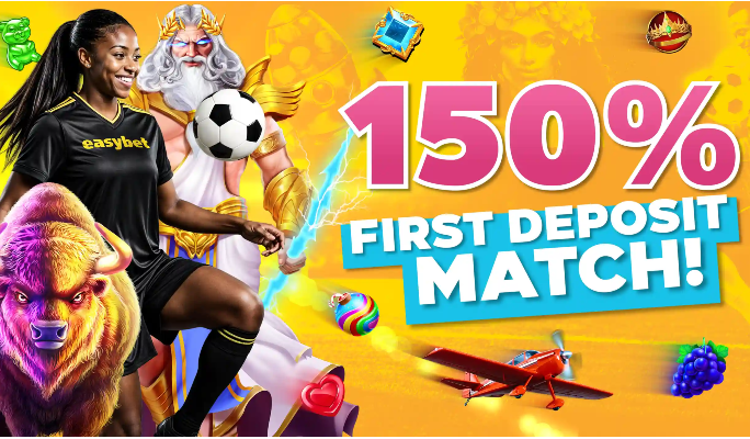 Easybet 150% First Deposit Match Bet and Win