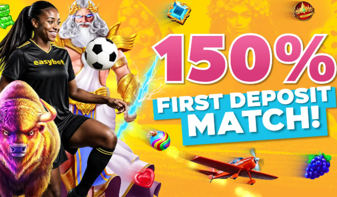 Easybet 150% First Deposit Match Bet & Win