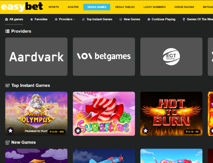 Easybet Vegas Games Bet and Win
