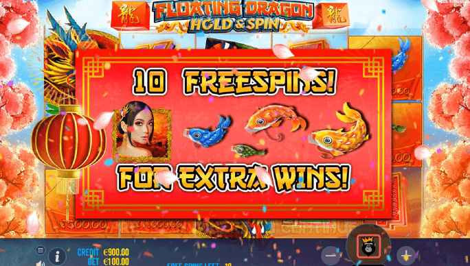 Floating Dragon Hold and Spin Free Spins