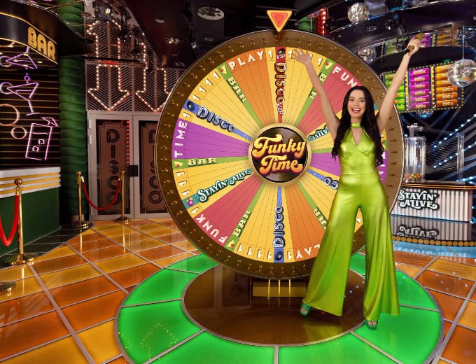 Funky Time Live Wheel Bet and Win 