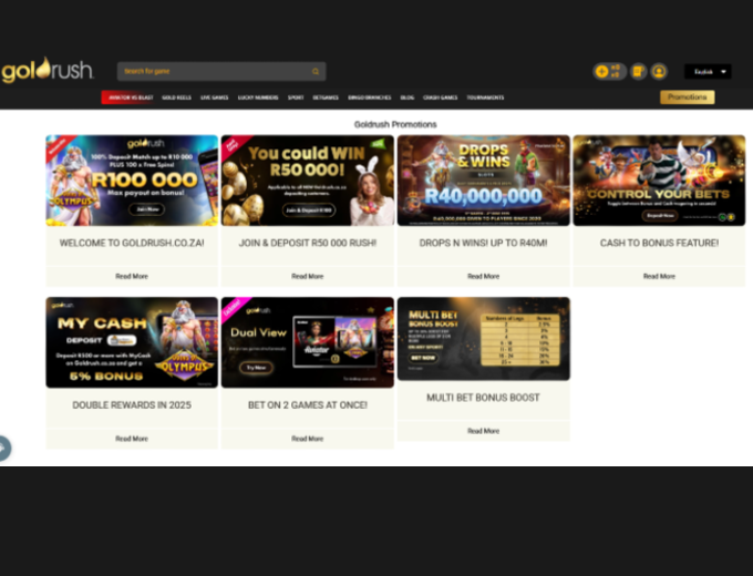 Goldrush Promotions Page bet and win 