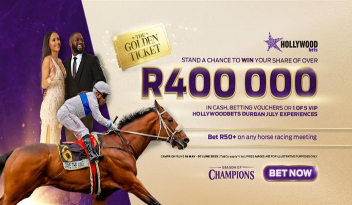 Hollywoodbets Golden Ticket bet and win