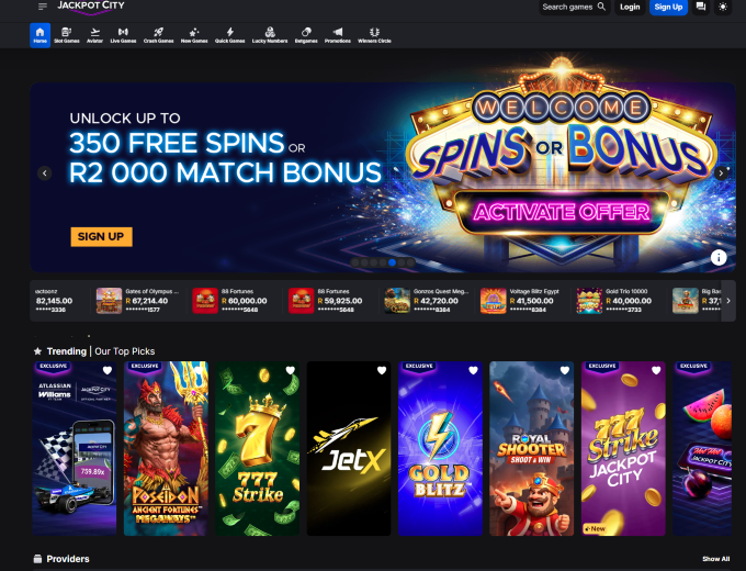 Jackpot City Home Page Bet and Win