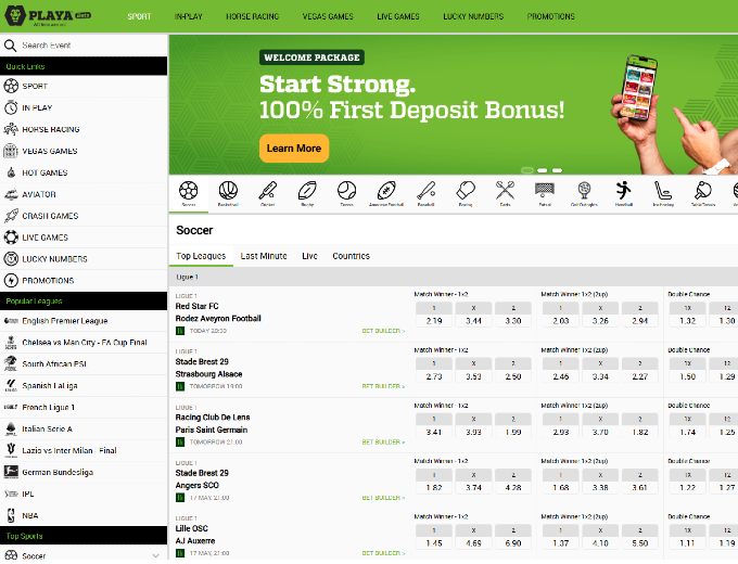 Playa Bets Home Sport Page Bet and Win