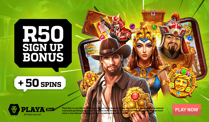 Playabets Sign-Up Offer, get R50 + 50 free spins