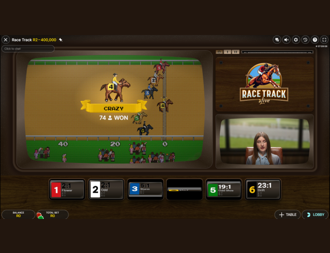 Race Track Live Win Bet and Win 