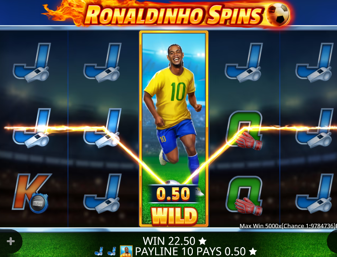 Ronaldinho Spins Reels bet and win 