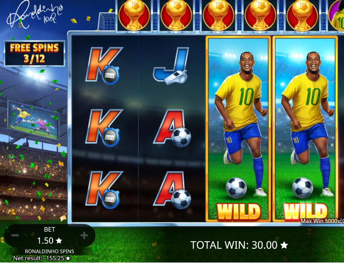 Ronaldinho Spins Reels bet and win 
