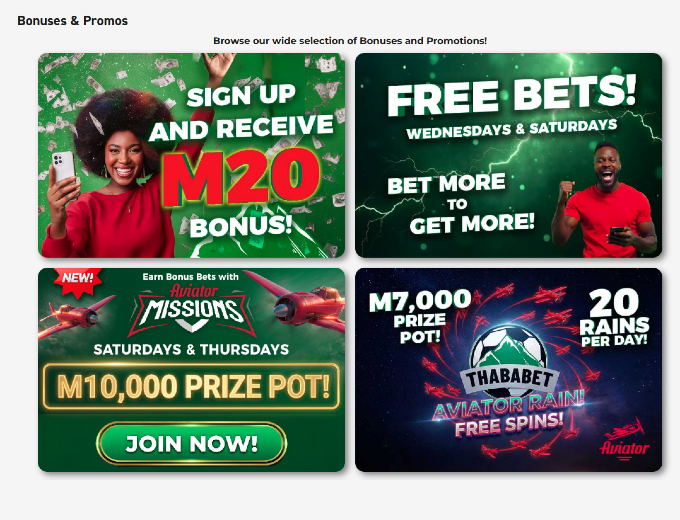 Thababet Promotions Page Bet & Win