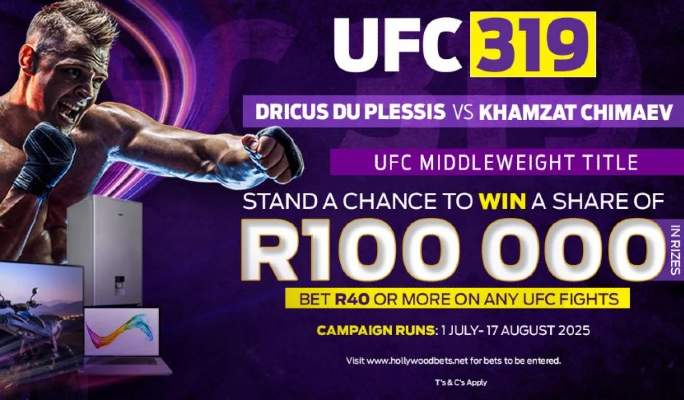 UFC 319 Hollywoodbets Promotion bet and win