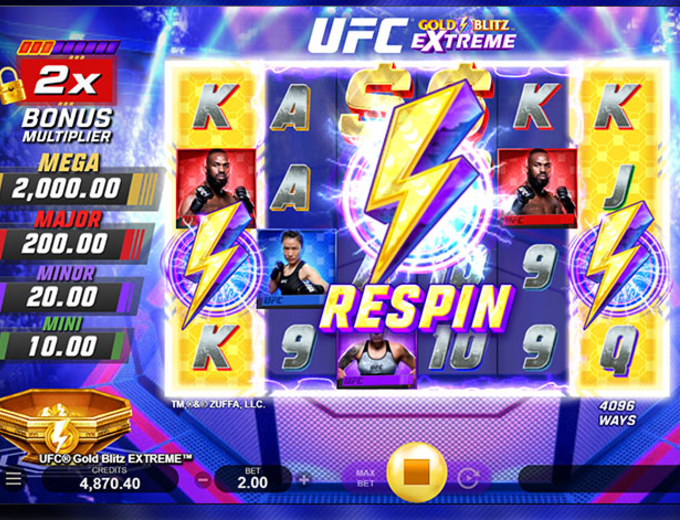 UFC Gold Blitz Extreme Respin bet and win 