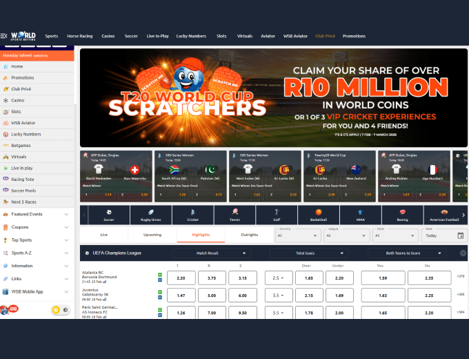 WSB Home Page Bet and Win 