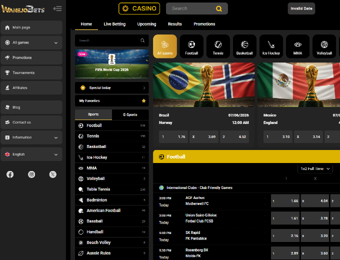 WanejoBets Sports Home Page Bet and Win 