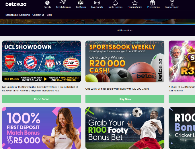 betcoza Promotions Screenshot bet and win