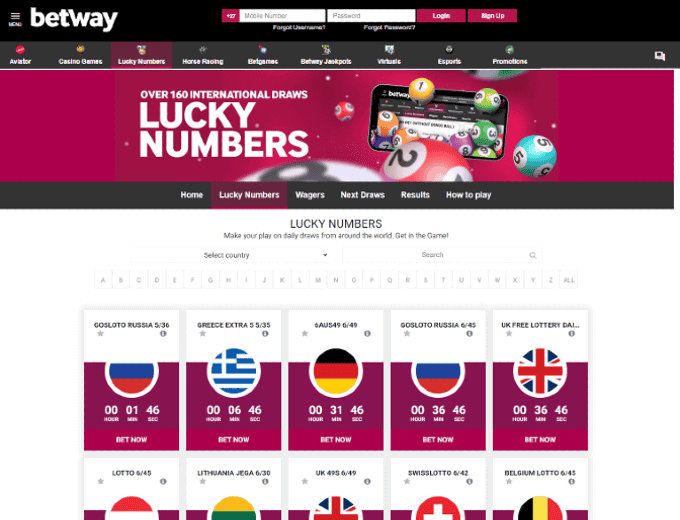 Betway lucky numbers