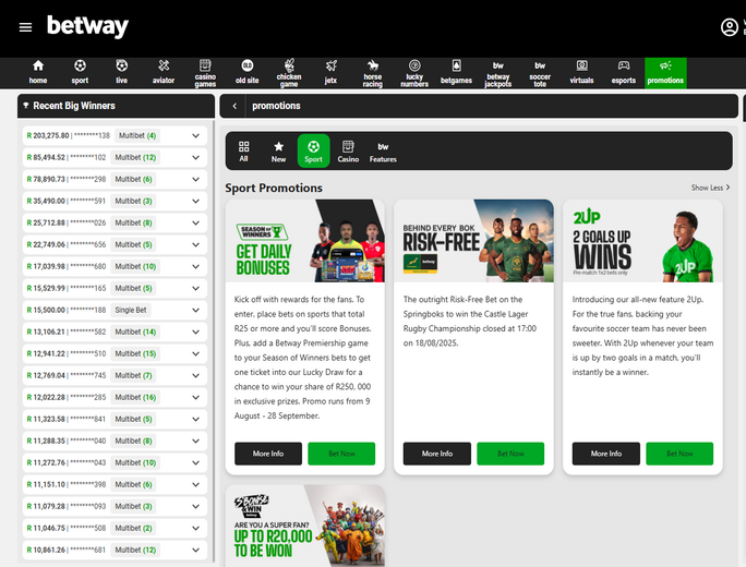 betway sport promotion page bet and win 