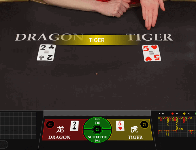 Evolution Dragon Tiger Live game result