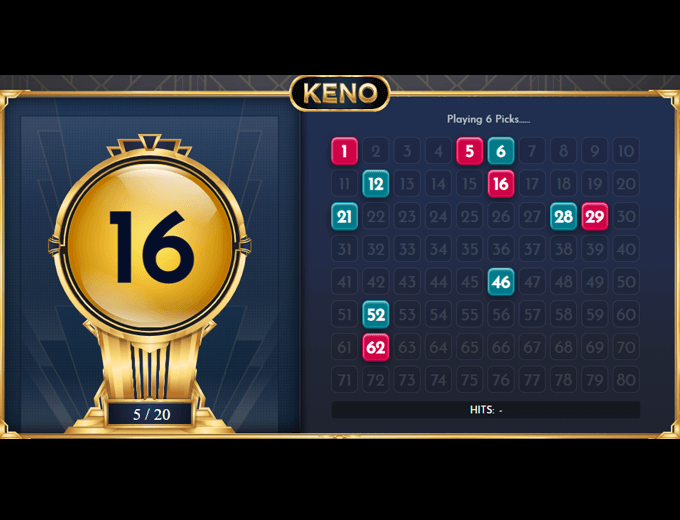 GoldenRace online Keno game play