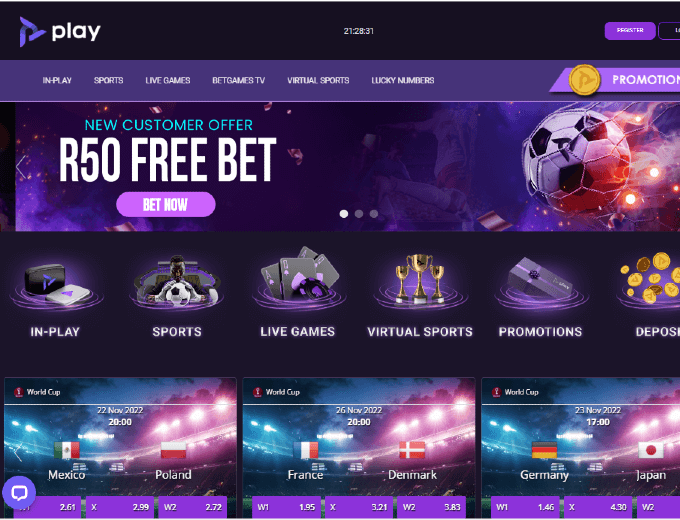 play.co.za homepage
